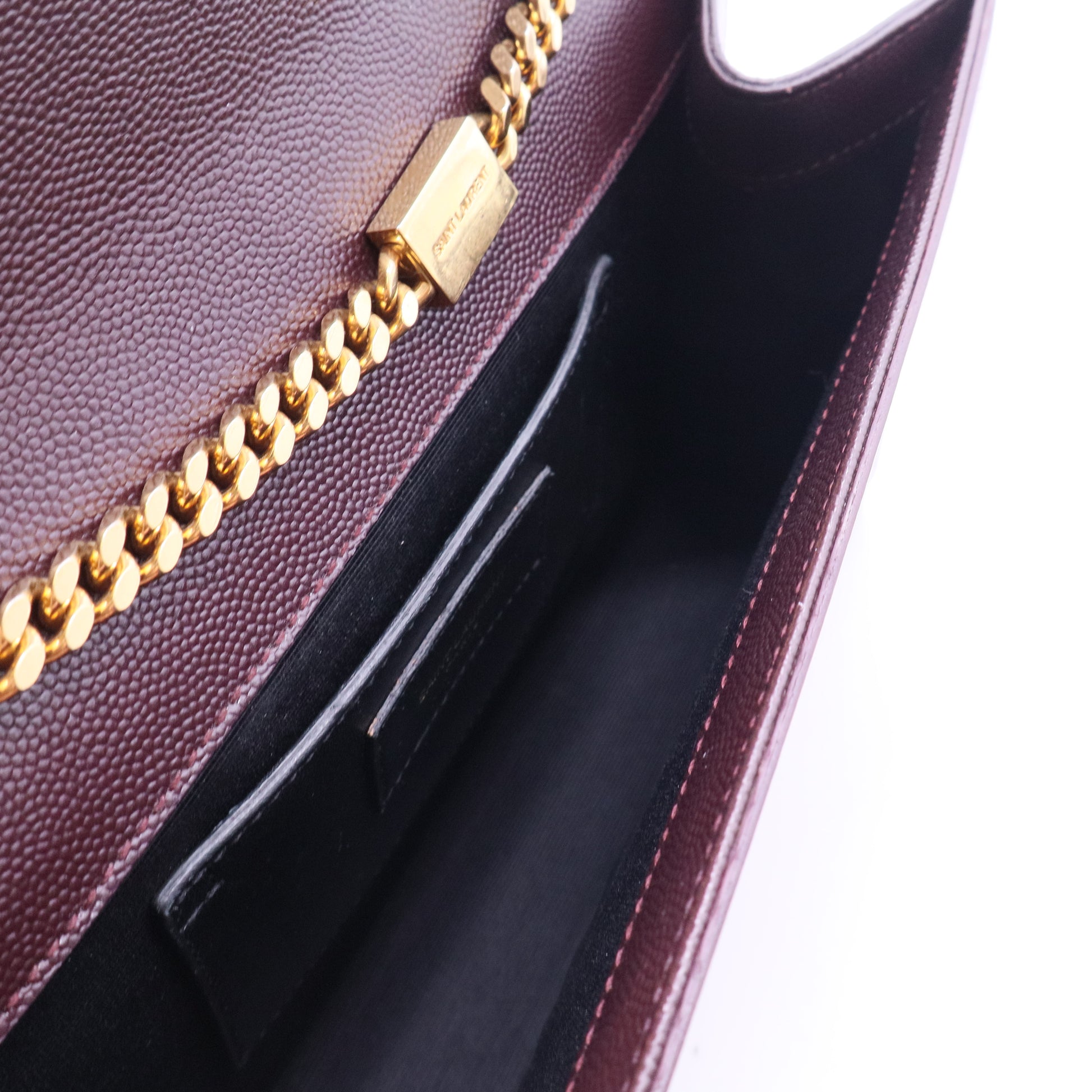 Saint Laurent Burgundy Leather Medium Kate Shoulder Bag B12416