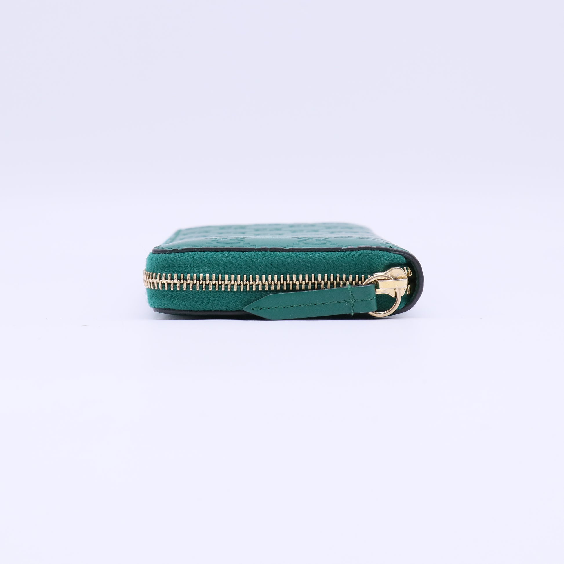 Green Guccissima Leather Zip Around Continental Wallet
