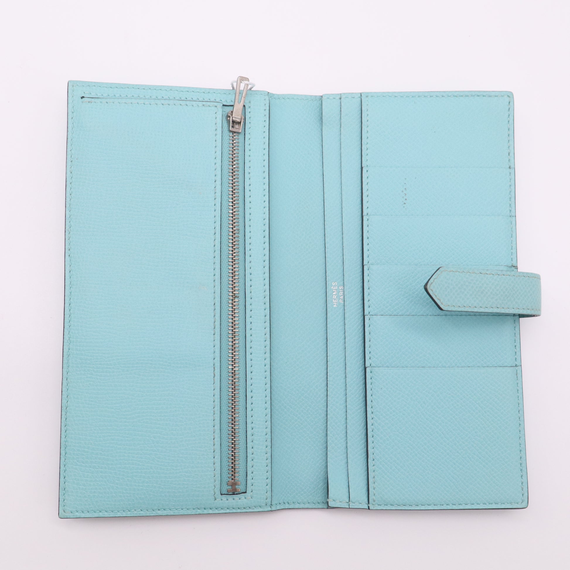 Hermes Epsom Bearn Gusset Wallet Bleu Zephyr twins LDZ231