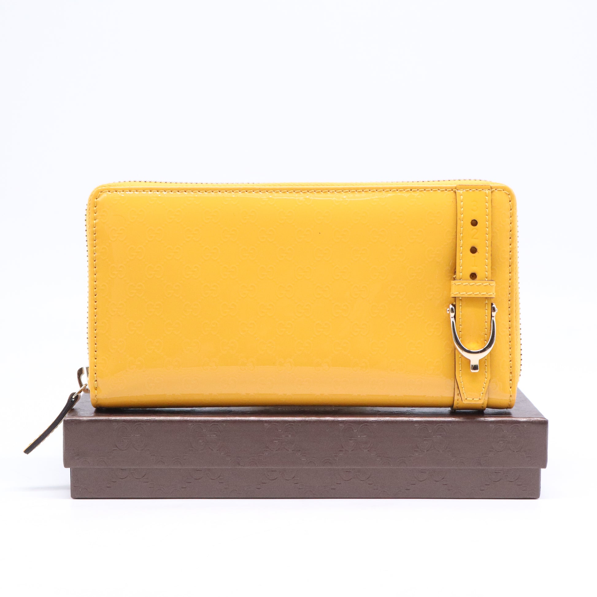 Gucci Bright Diamante Leather Zip Around Wallet W21070
