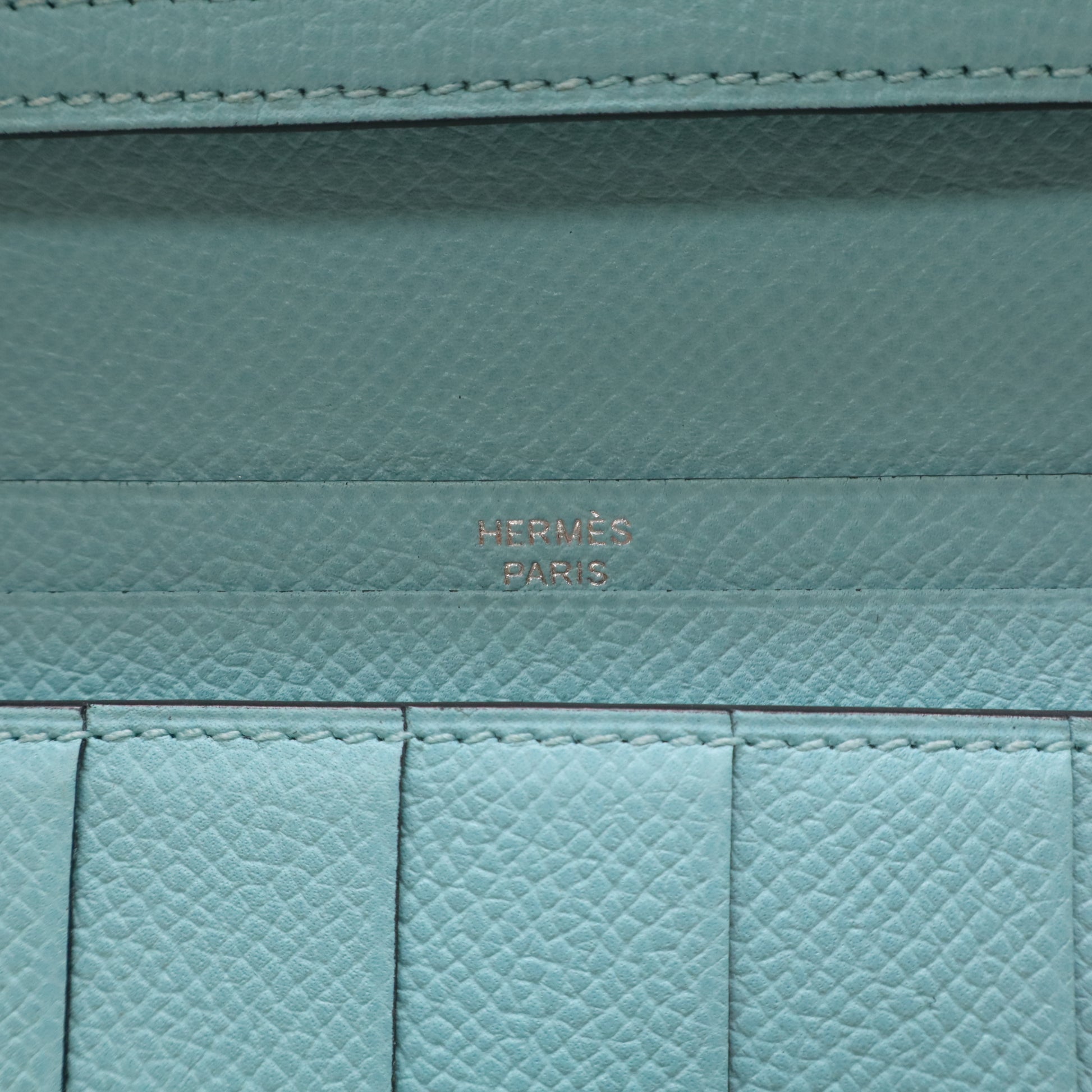Hermes Epsom Bearn Gusset Wallet Bleu Zephyr twins LDZ231