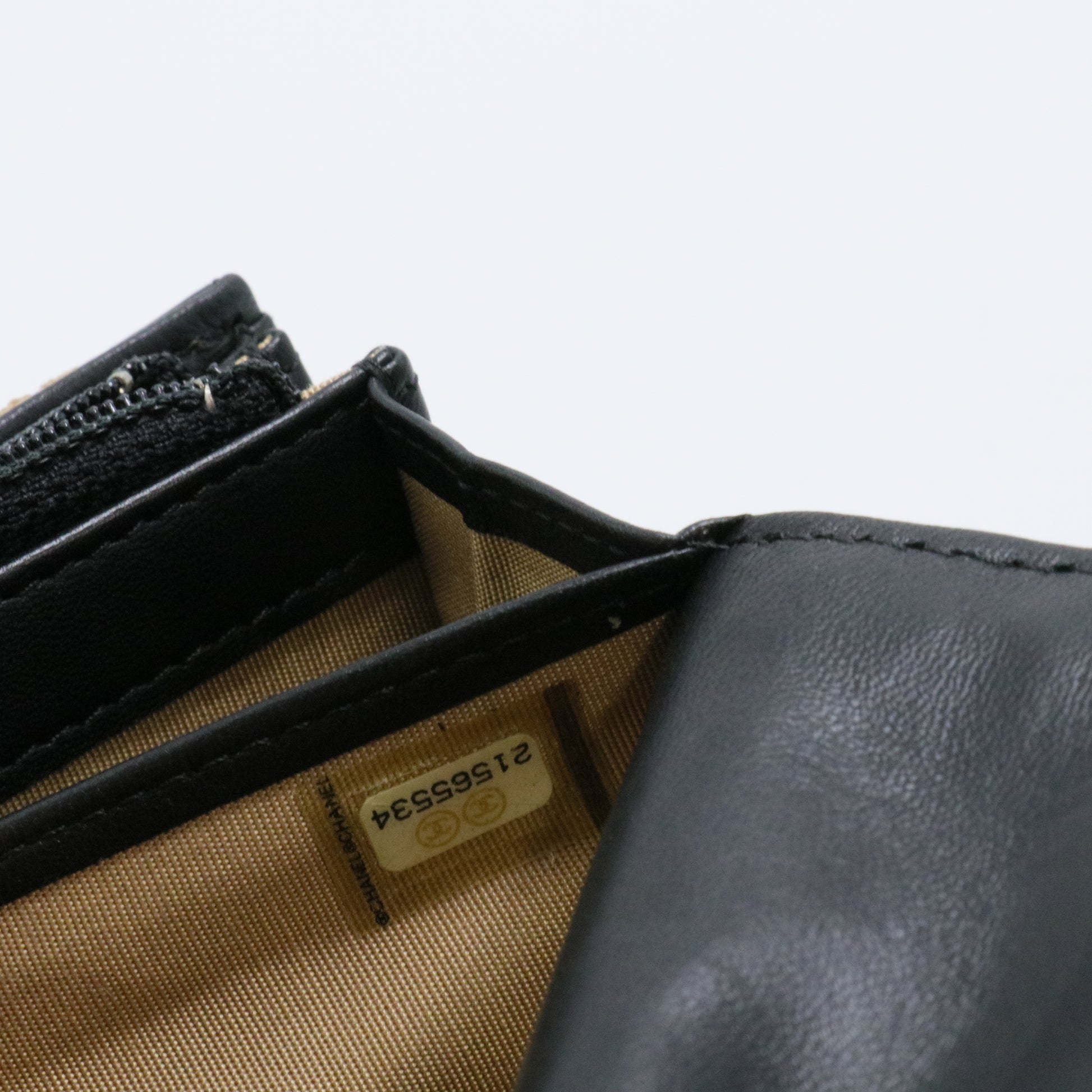 Black & Gold Lattice Pattern Long Wallet