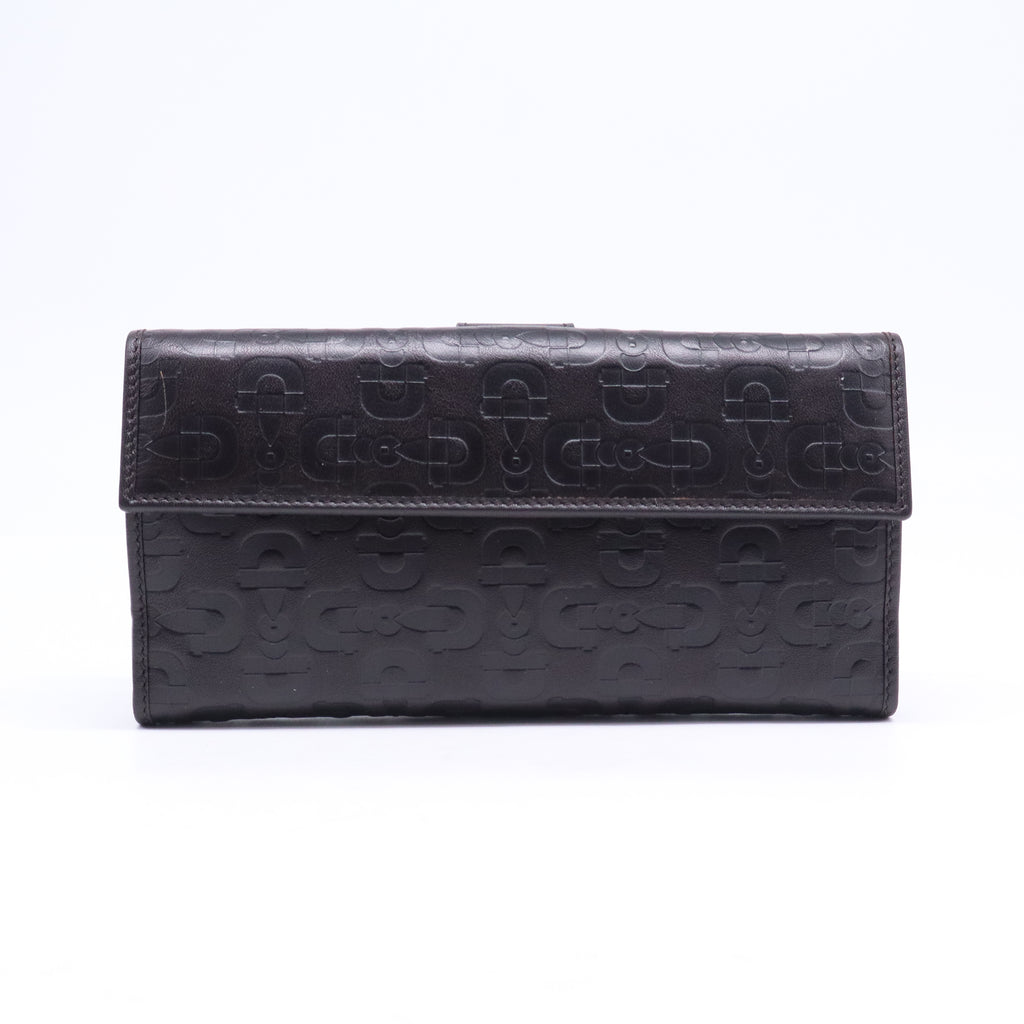 Gucci Guccissima Leather Script Logo Long Wallet W21079