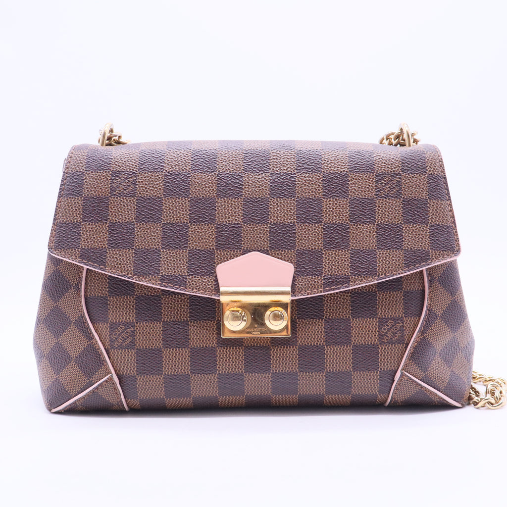 Caissa Chain Damier Ebene Clutch Shoulder Bag B12084
