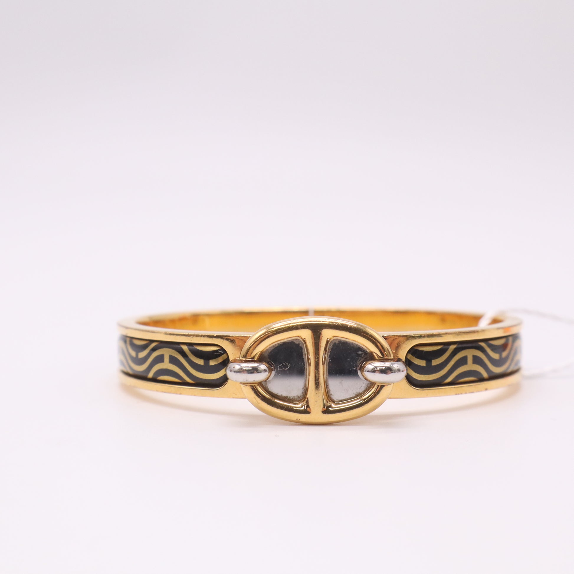 Hermes Enamel Clic H Bracelet PM Blanc Yellow Gold twins LDZ209