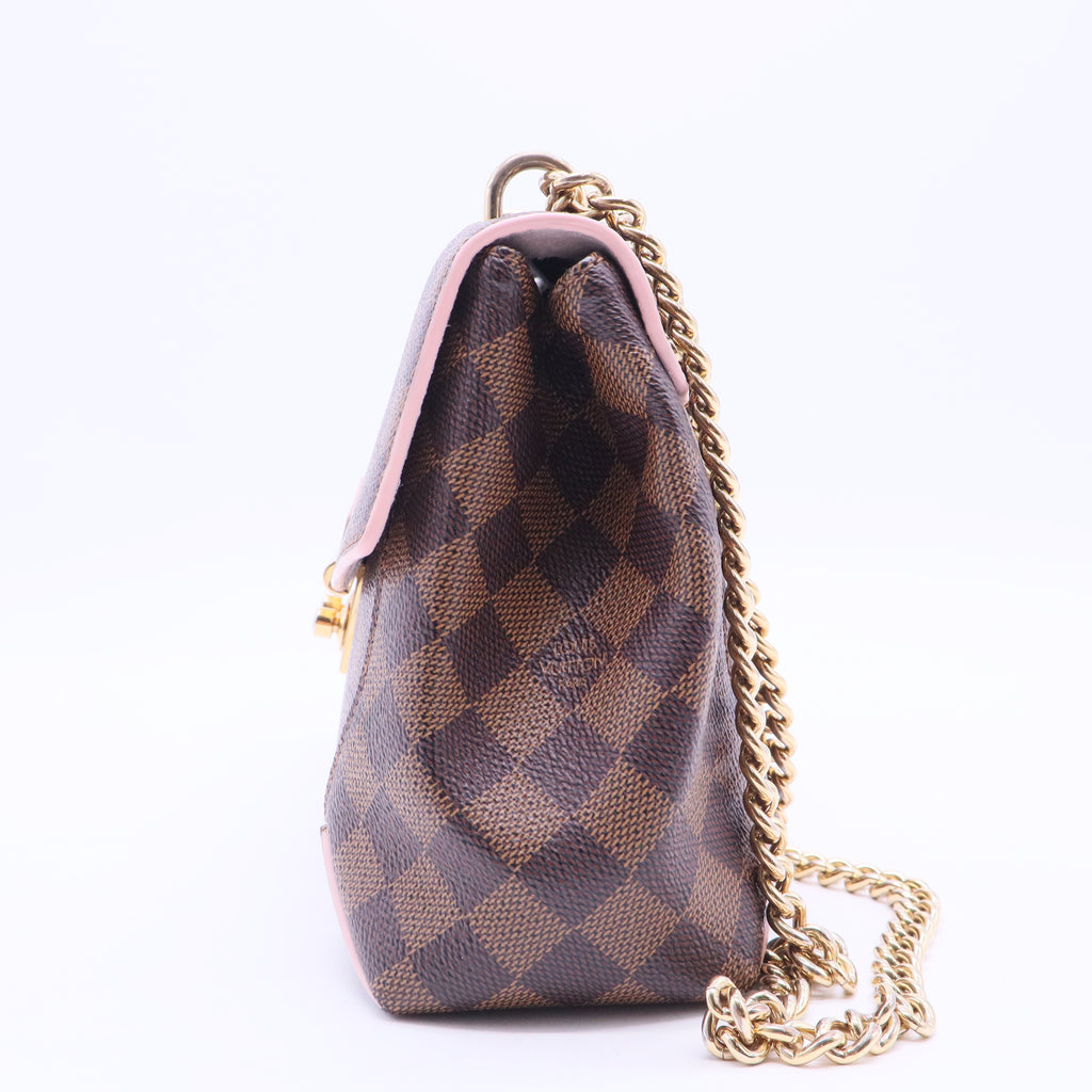 Caissa Chain Damier Ebene Clutch Shoulder Bag B12084