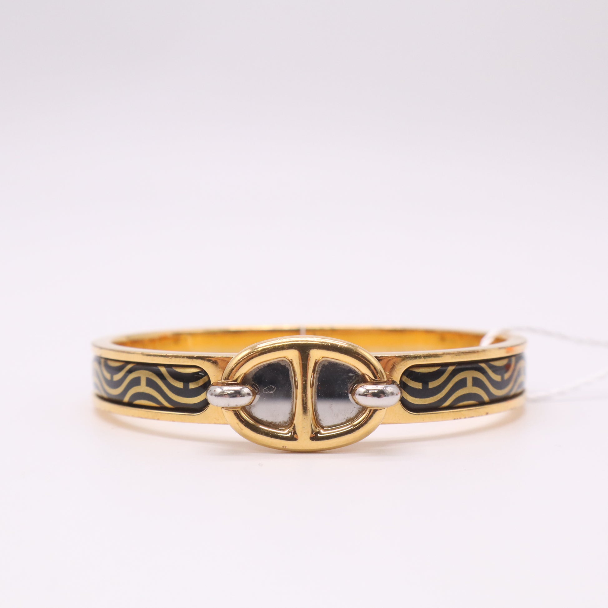 Hermes Enamel Clic H Bracelet PM Blanc Yellow Gold twins LDZ209