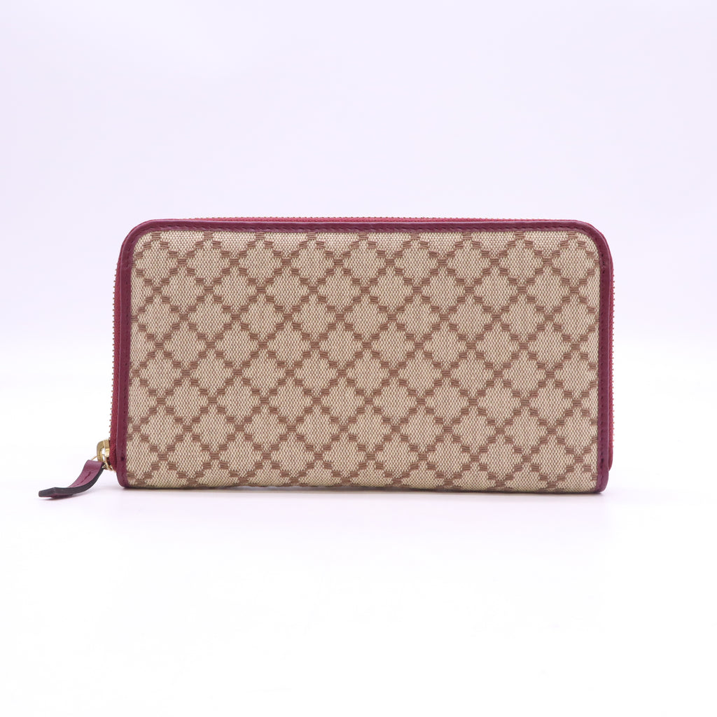 Diamante Print Canvas Continental Wallet W23497