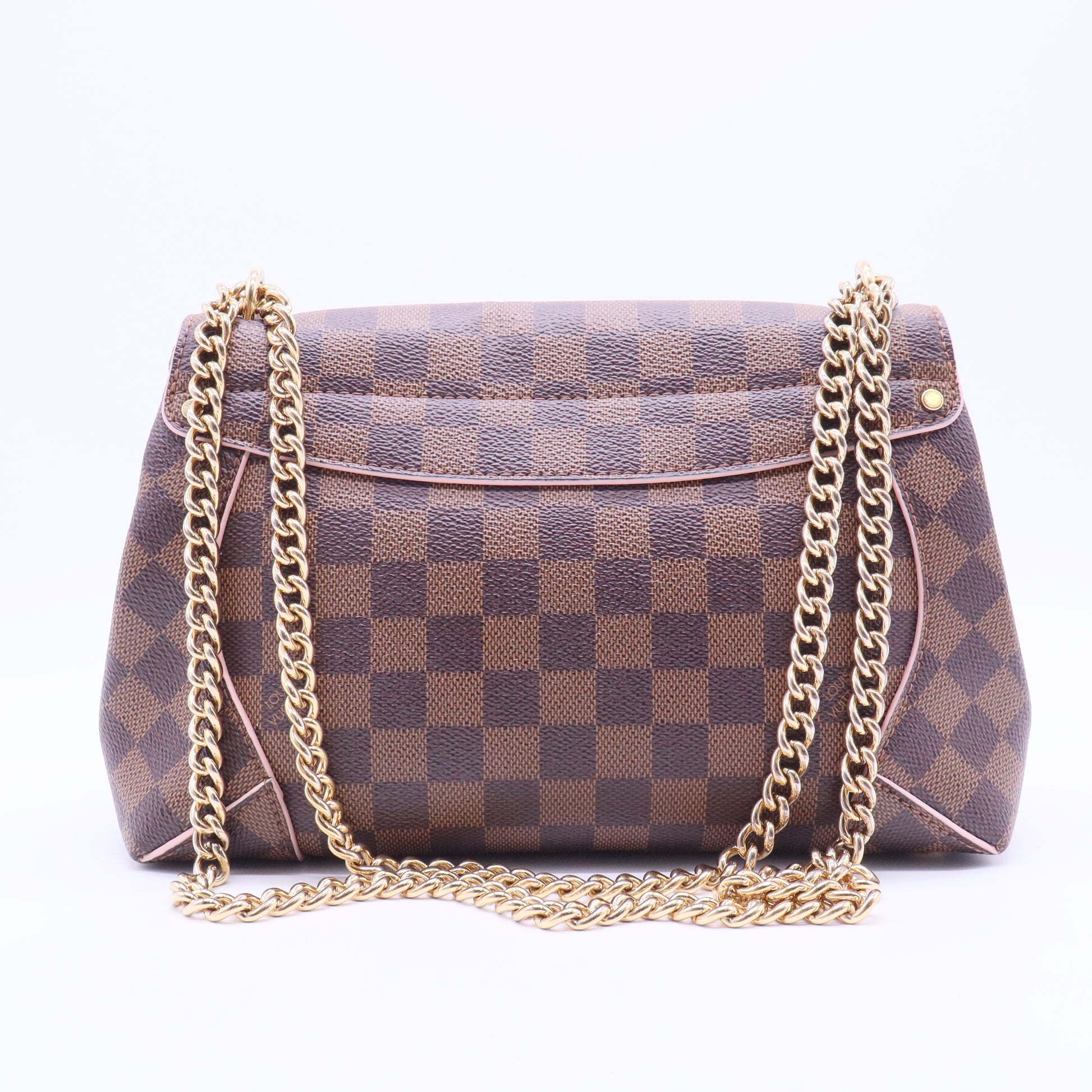 Caissa Chain Damier Ebene Clutch Shoulder Bag B12084