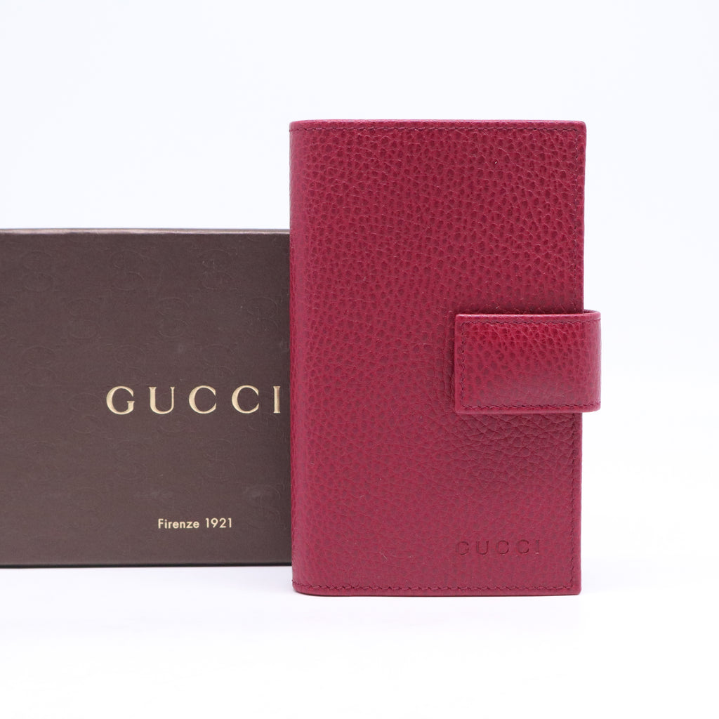 Gucci Red Dollar Calfskin Leather Continental Tab Wallet W21060