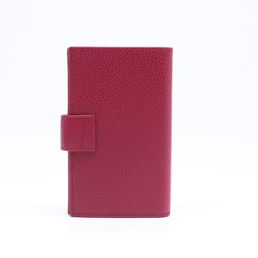 Gucci Red Dollar Calfskin Leather Continental Tab Wallet W21060