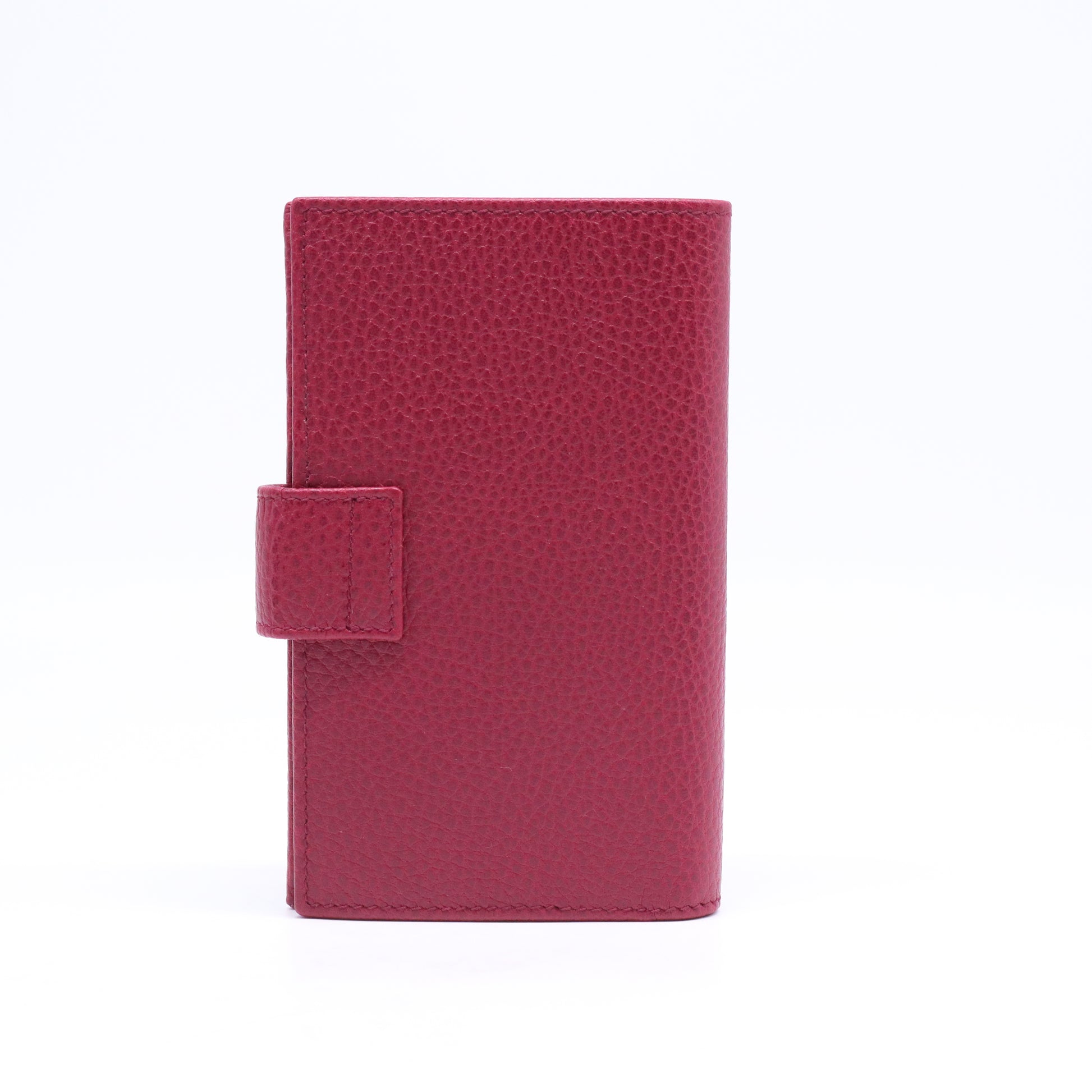 Gucci Red Dollar Calfskin Leather Continental Tab Wallet W21060
