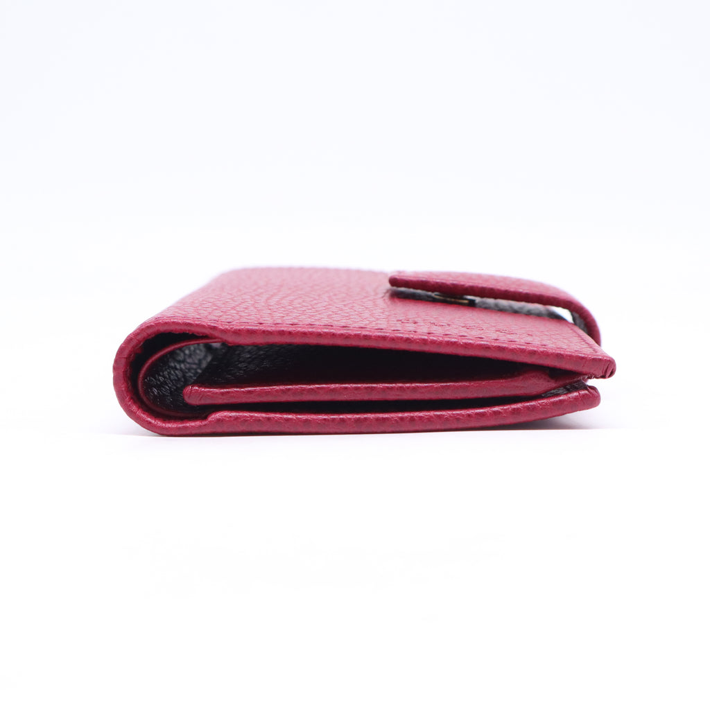 Gucci Red Dollar Calfskin Leather Continental Tab Wallet W21060