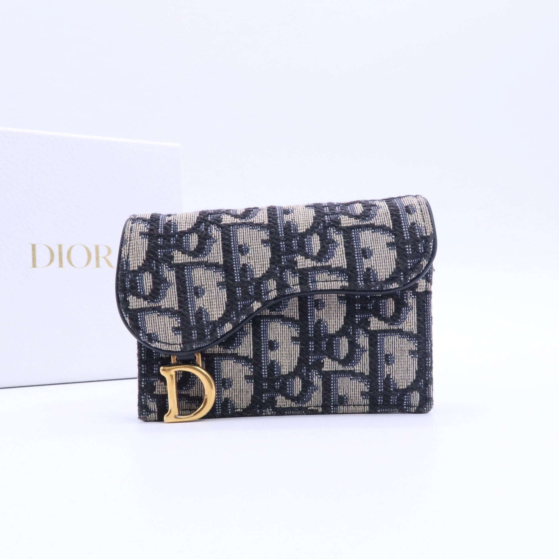 Oblique Saddle Card Holder Blue twins