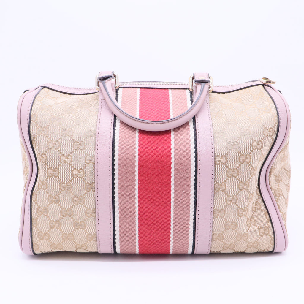 Vintage Web Boston Bag GG Canvas Medium B12328