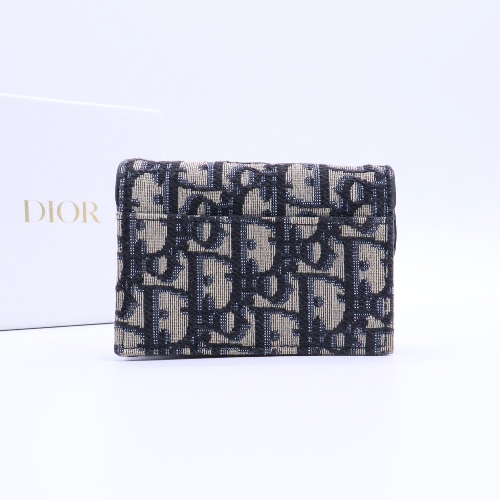 Oblique Saddle Card Holder Blue twins