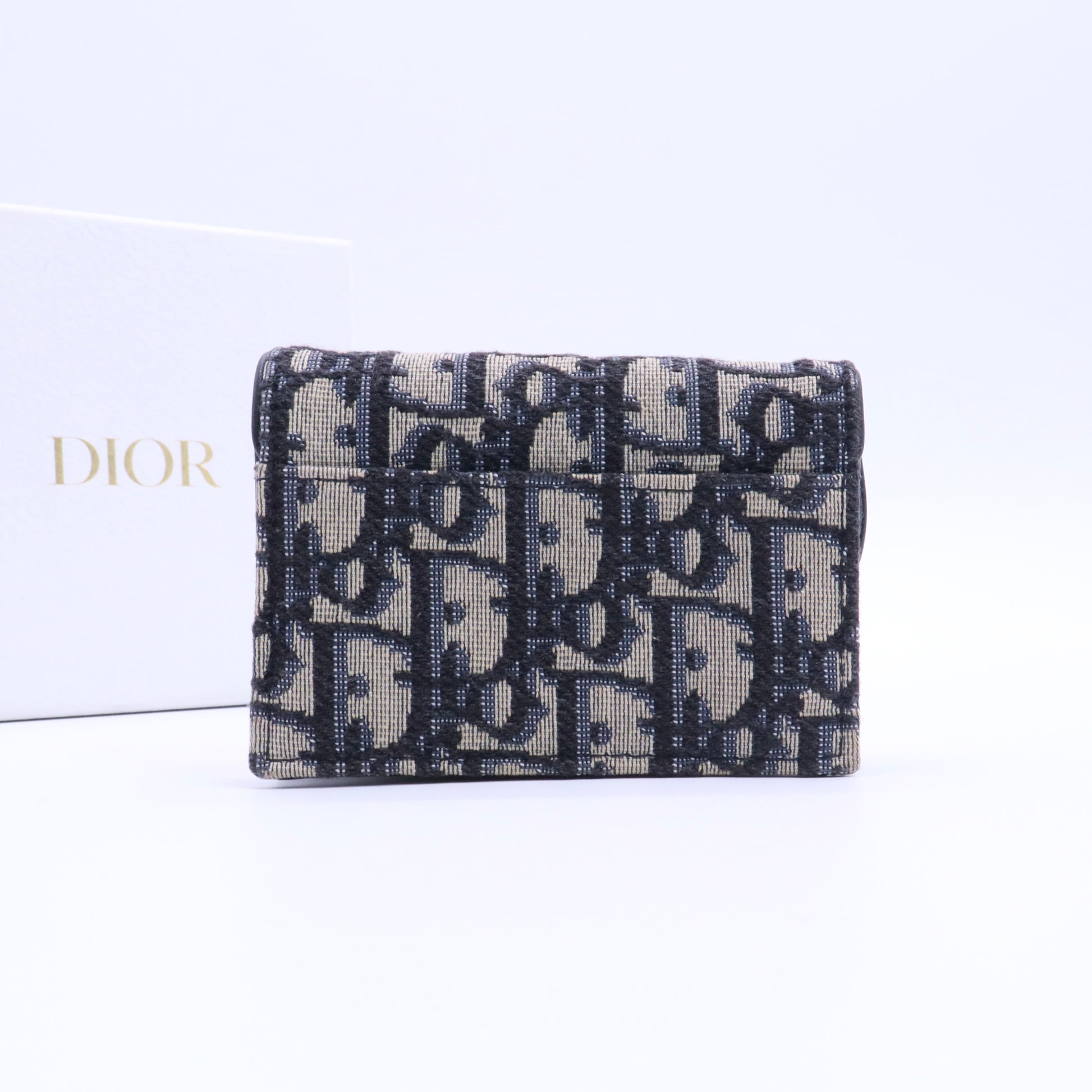 Oblique Saddle Card Holder Blue twins