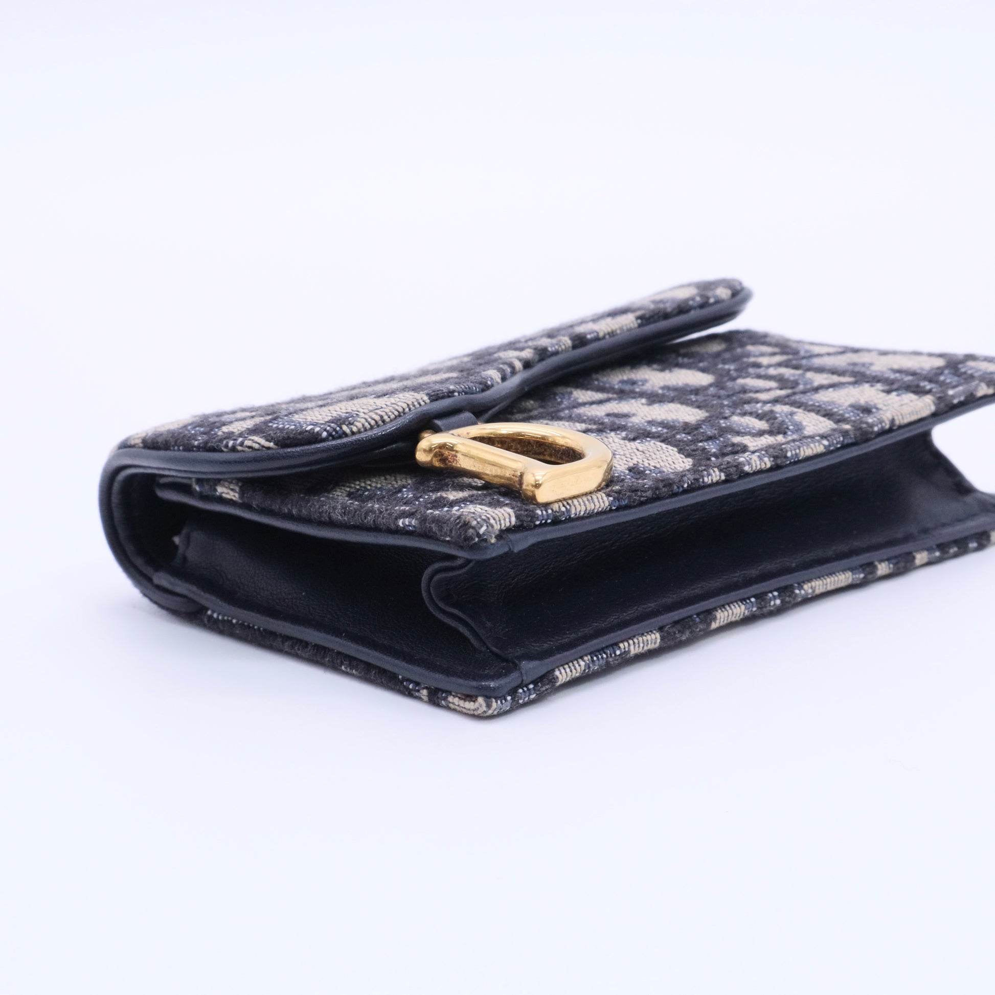 Oblique Saddle Card Holder Blue twins