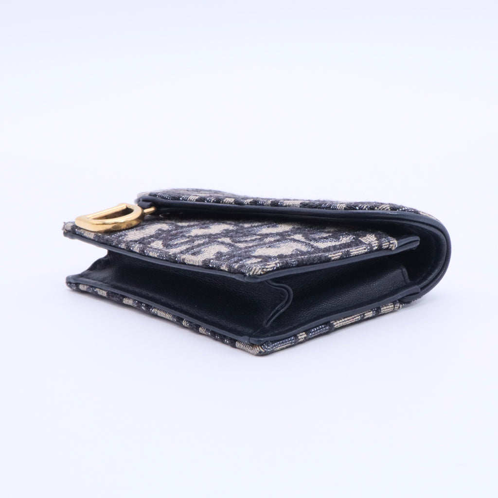 Oblique Saddle Card Holder Blue twins