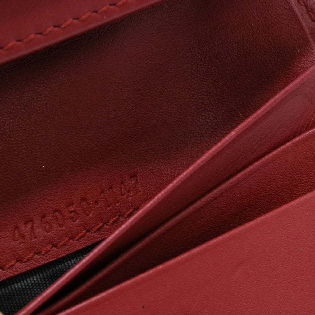 GG Supreme Monogram Cherry Embellished Card Case Wallet