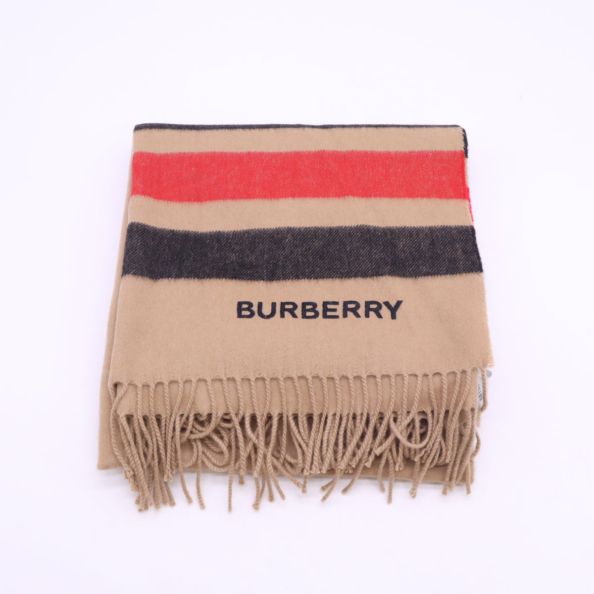 Burberry Icon Stripe Logo Cashmere Scarf W23477