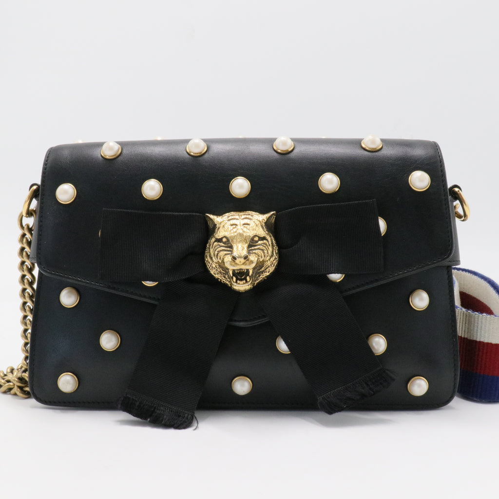 Broadway Pearly Bee Shoulder Bag Embellished Leather Mini