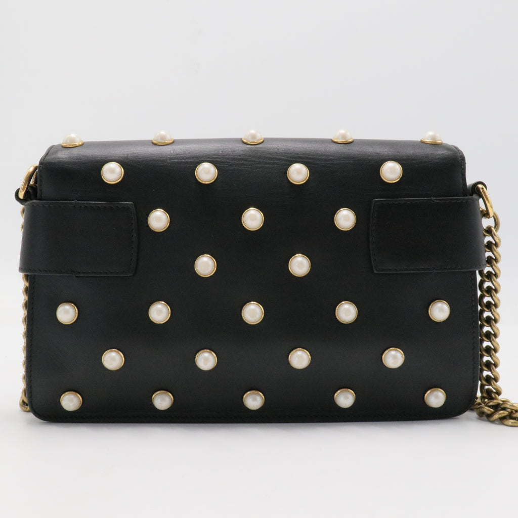 Broadway Pearly Bee Shoulder Bag Embellished Leather Mini