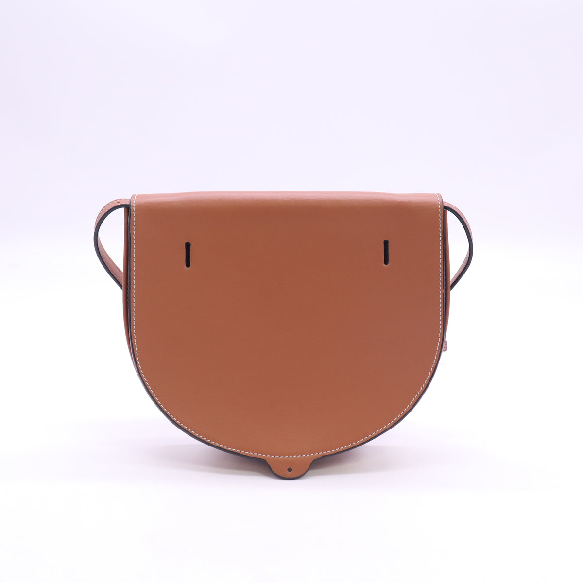 Loewe Soft Calfskin Heel Saddle Bag Tan B24719