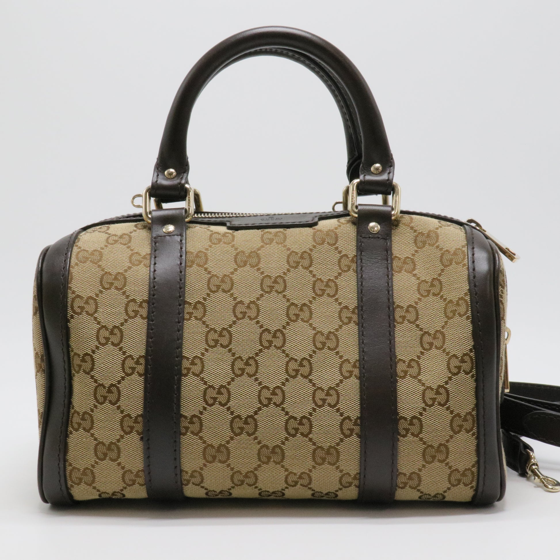 Beige/Ebony GG Canvas Medium Joy Boston Bag