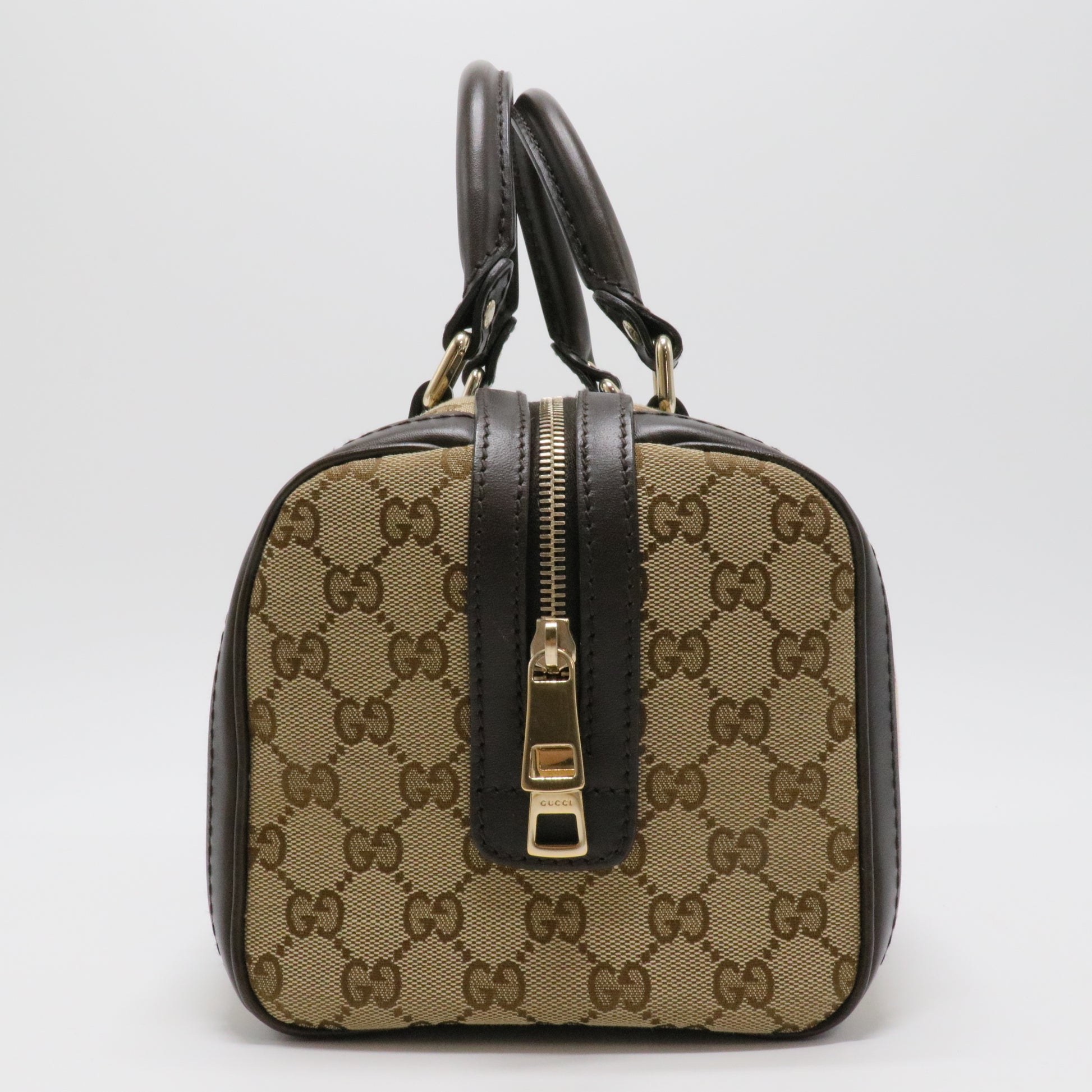 Beige/Ebony GG Canvas Medium Joy Boston Bag