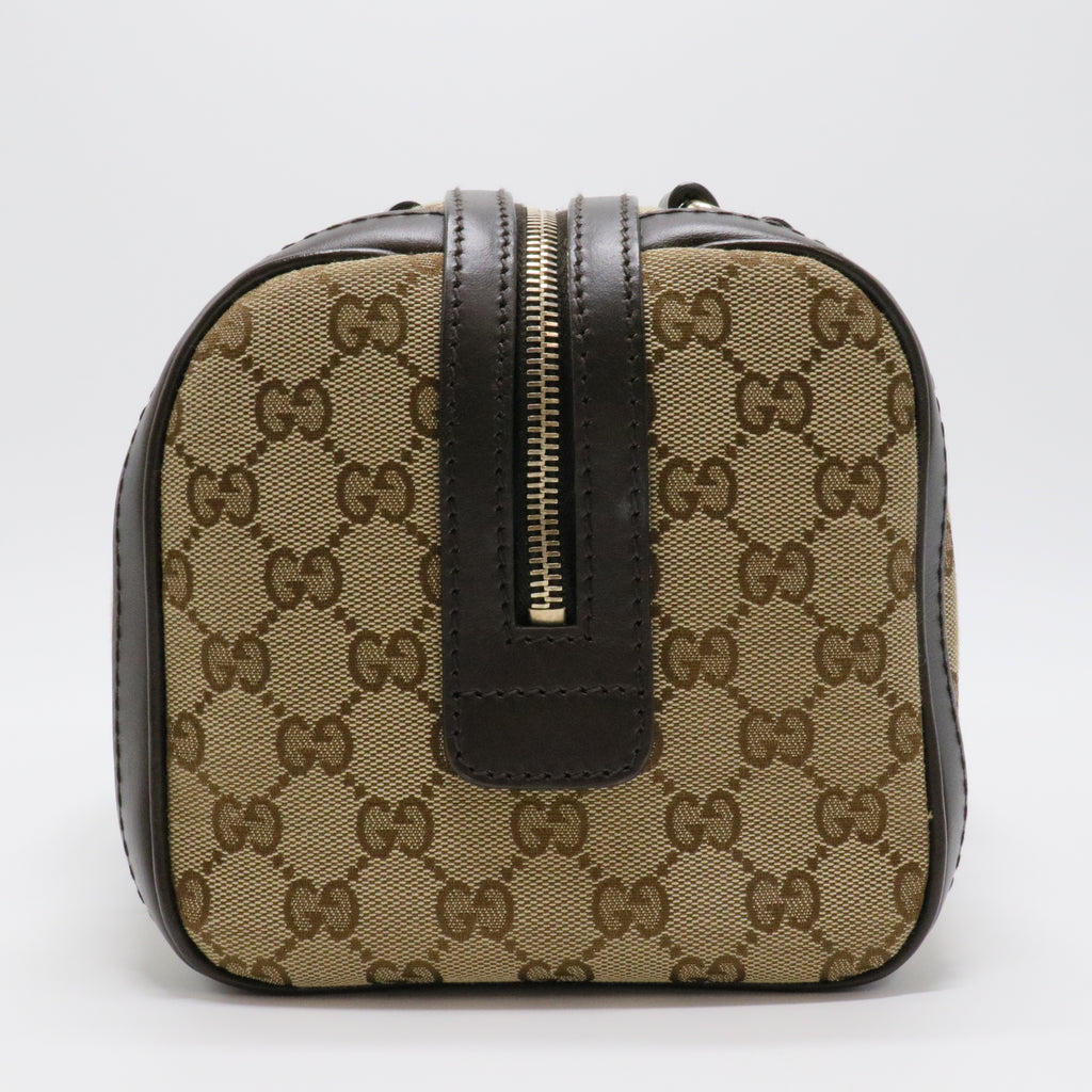 Beige/Ebony GG Canvas Medium Joy Boston Bag