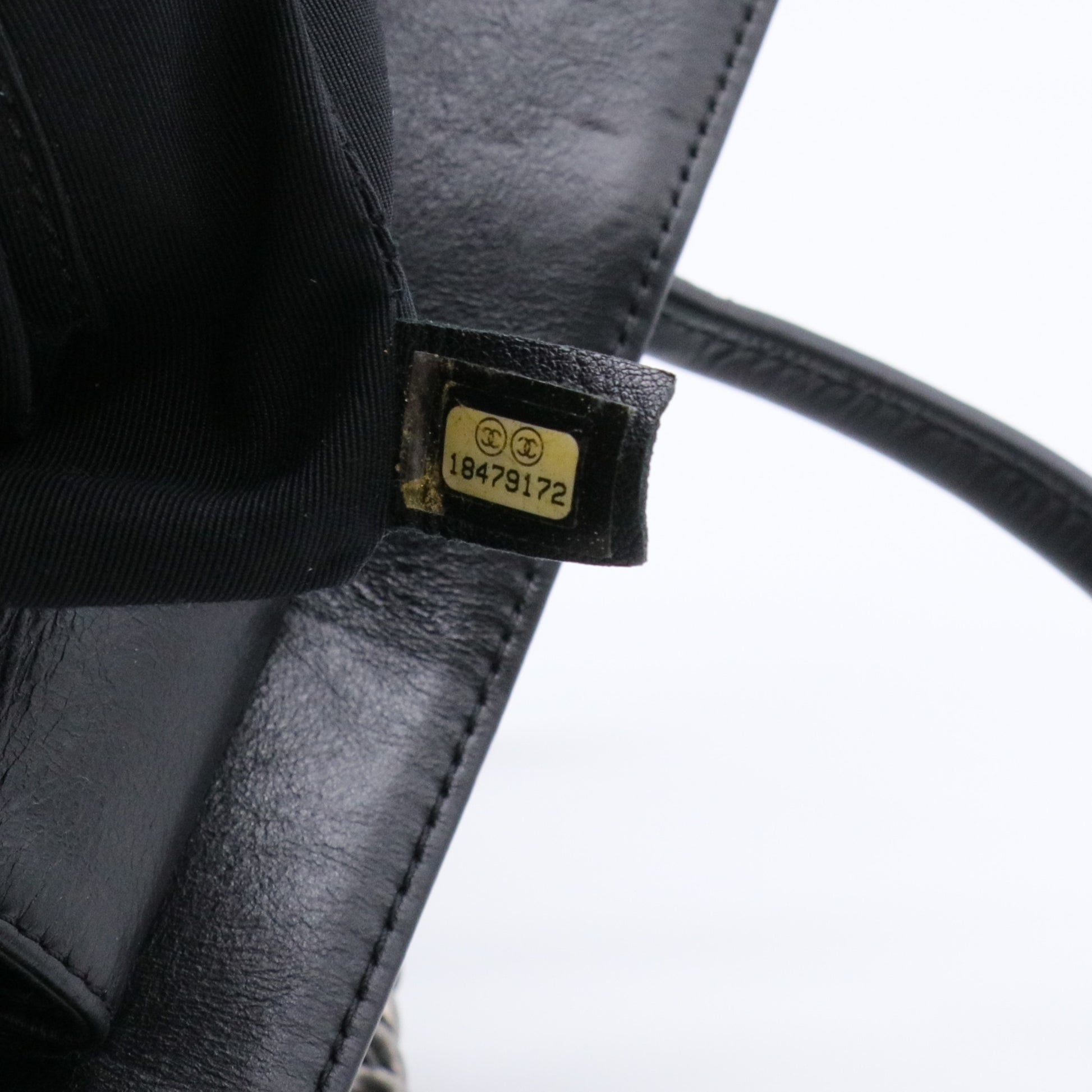 Calfskin Quilted Double Stitch Large Boy Tote Black