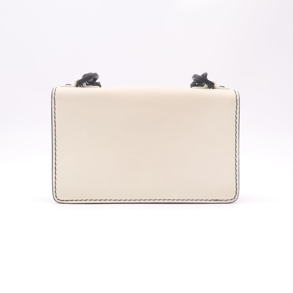 Christian Dior J'Adior Mini Ultra-Matte Leather Flap Bag with Chain in Off-White B22973
