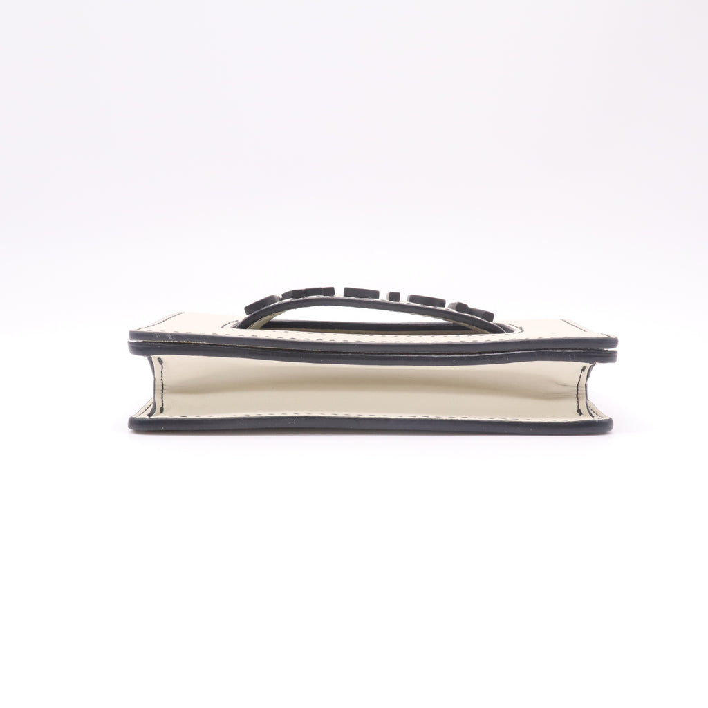 Christian Dior J'Adior Mini Ultra-Matte Leather Flap Bag with Chain in Off-White B22973