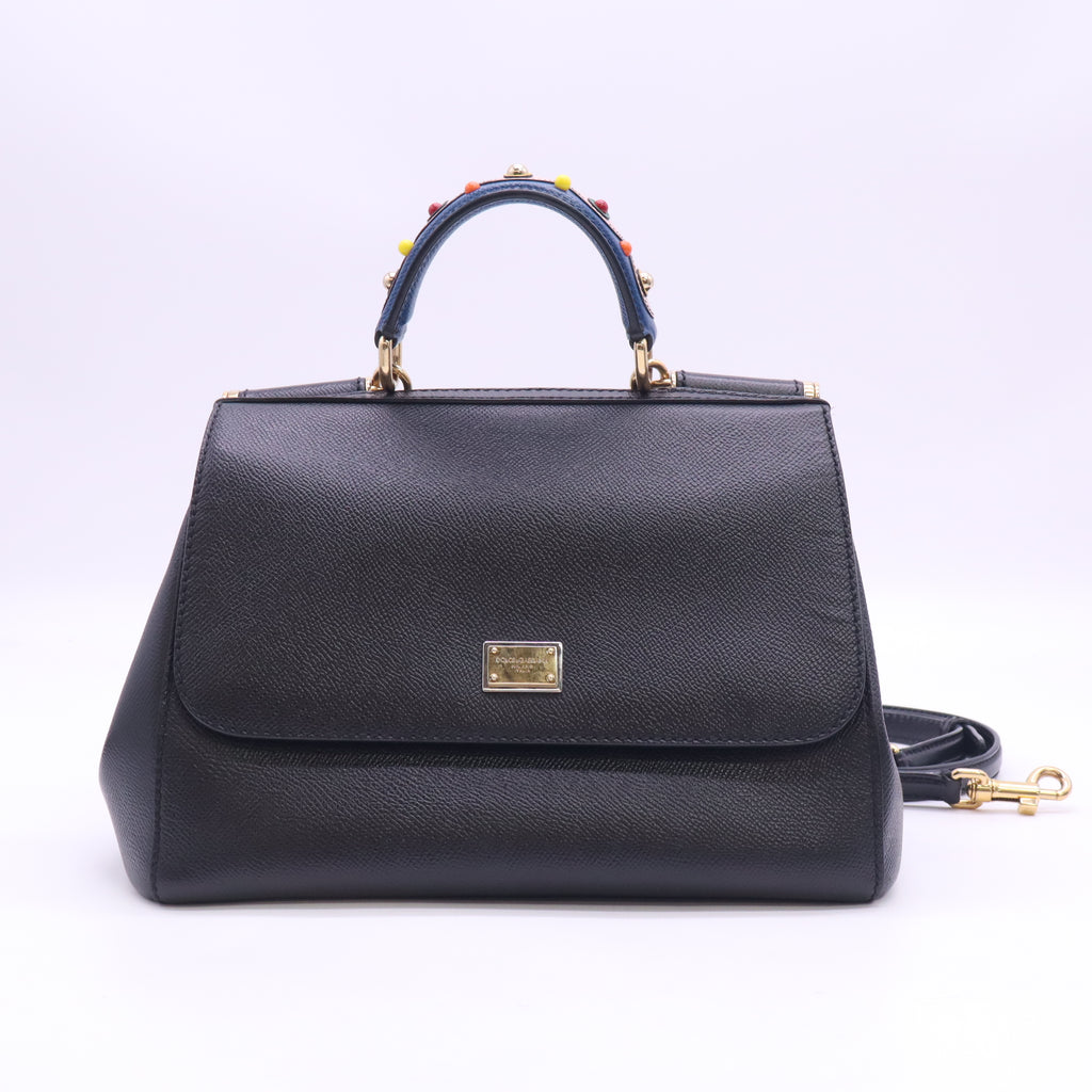 Dauphine Large Miss Sicily Satchel Black B24229