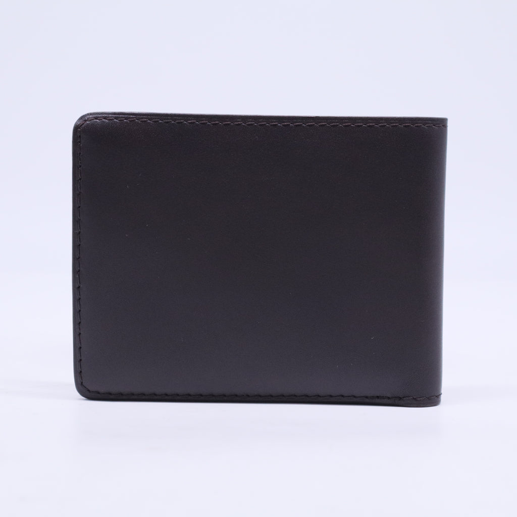 Black Leather Perforated Logo Bifold Wallet W20537