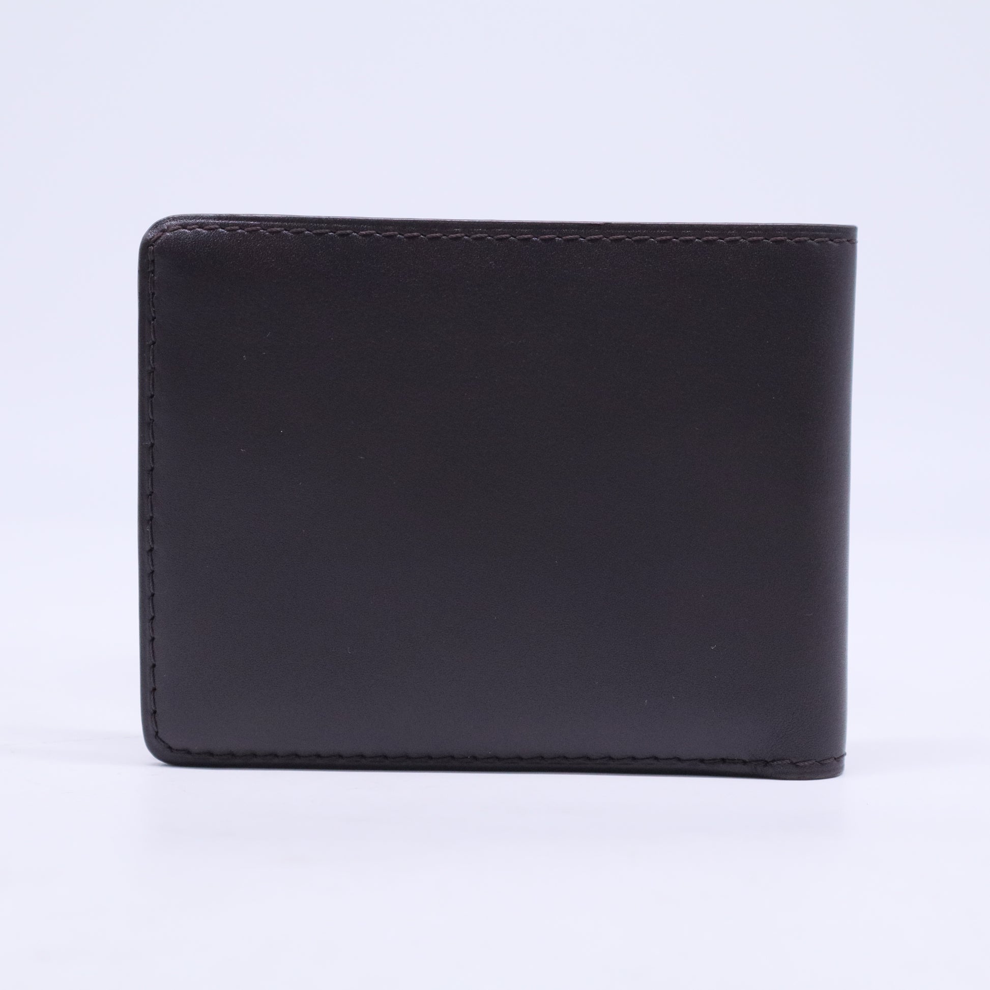 Black Leather Perforated Logo Bifold Wallet W20537