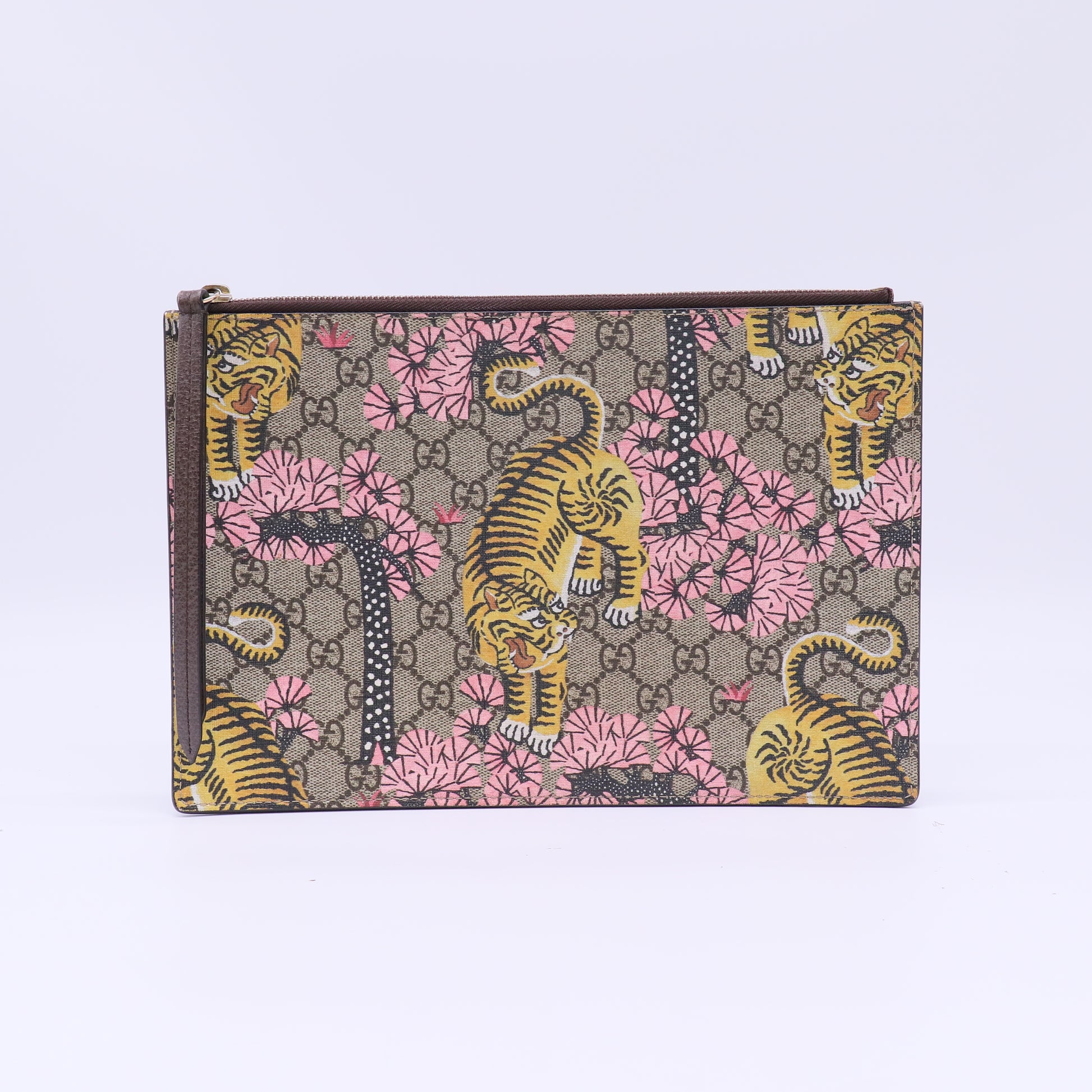 Gucci GG Supreme Bengal Tiger Zip Pouch W22376