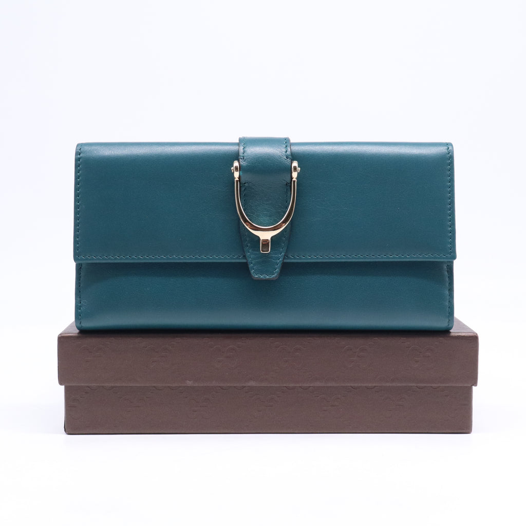 Gucci Bright Diamante Stirrup Continental Wallet W21076