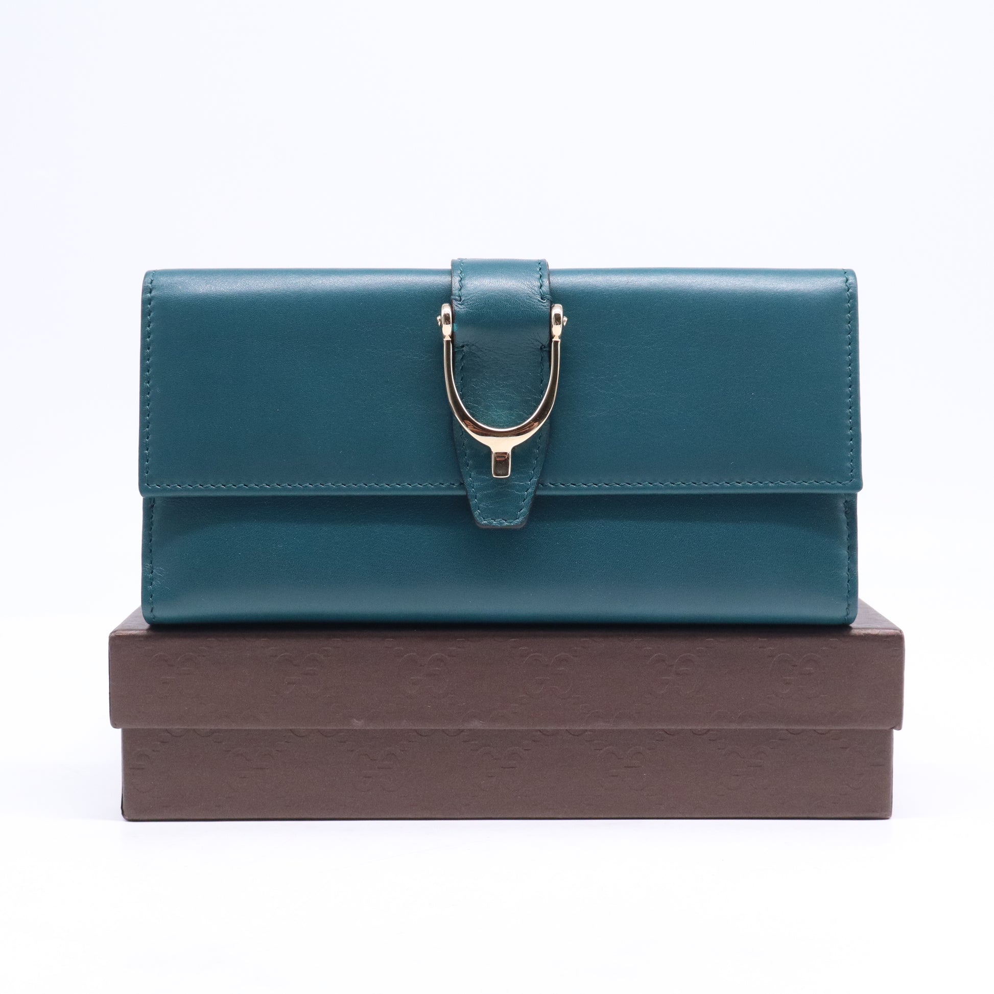Gucci Bright Diamante Stirrup Continental Wallet W21076