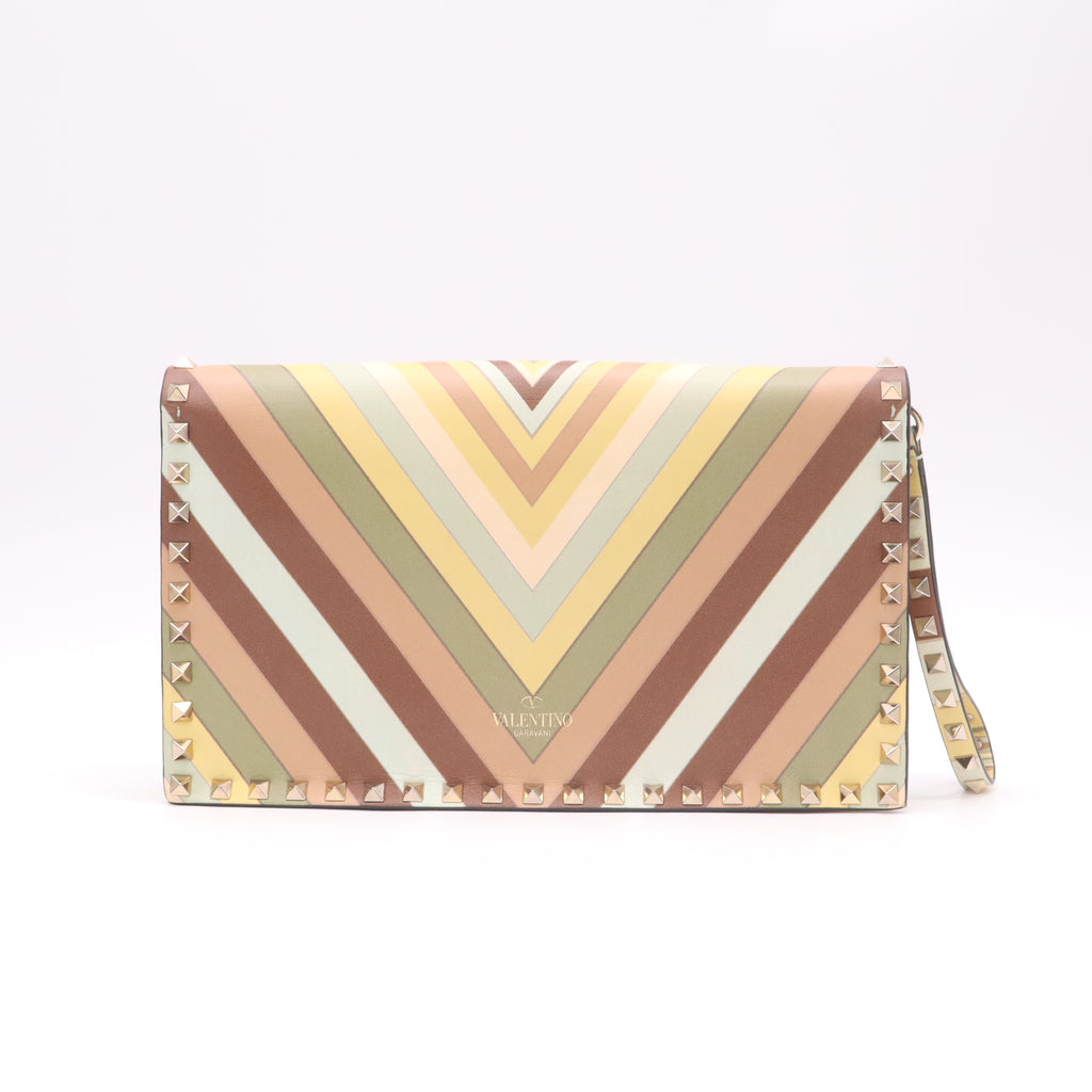 Valentino Garavani 1973 Native Couture Rockstud Flap Clutch W22122