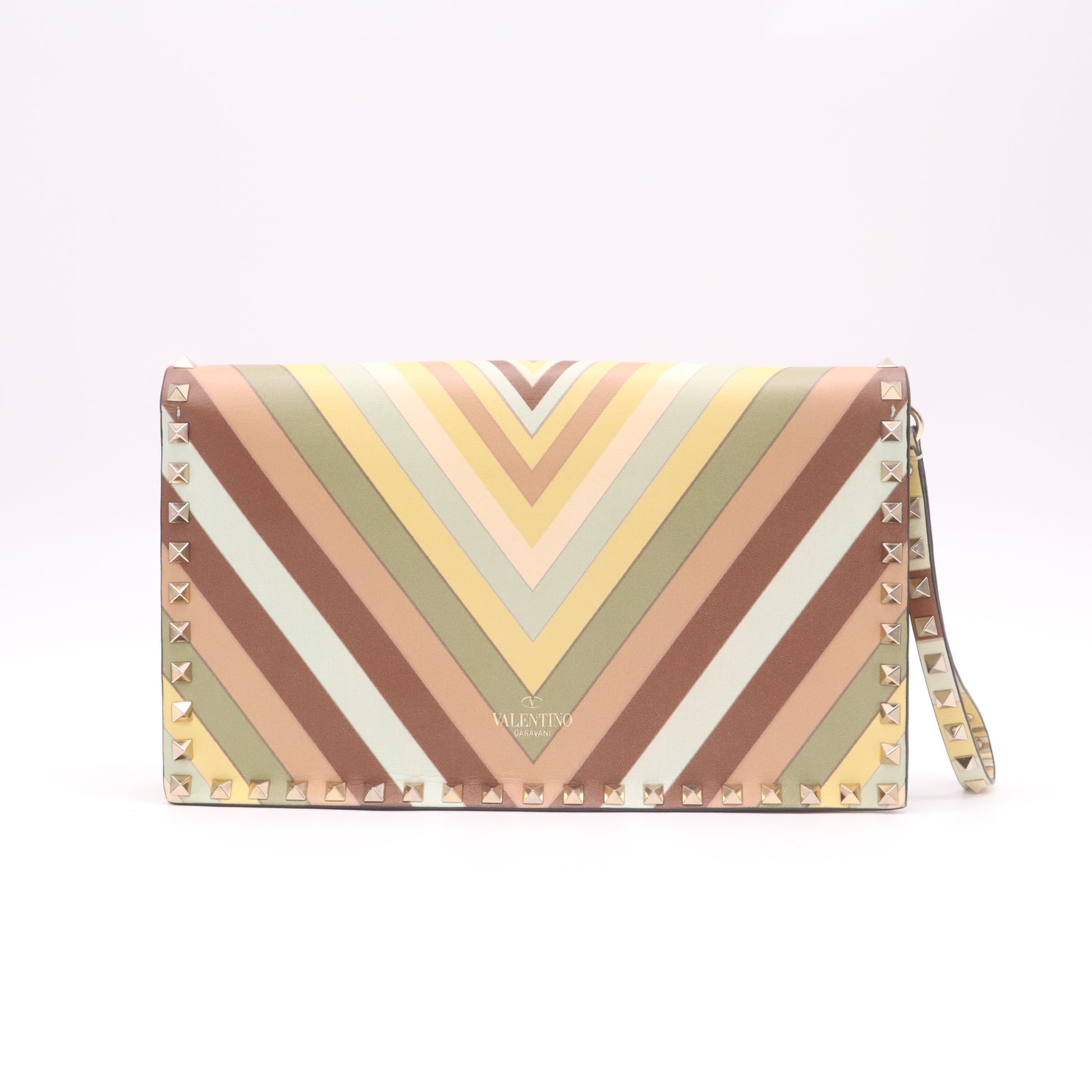 Valentino Garavani 1973 Native Couture Rockstud Flap Clutch W22122