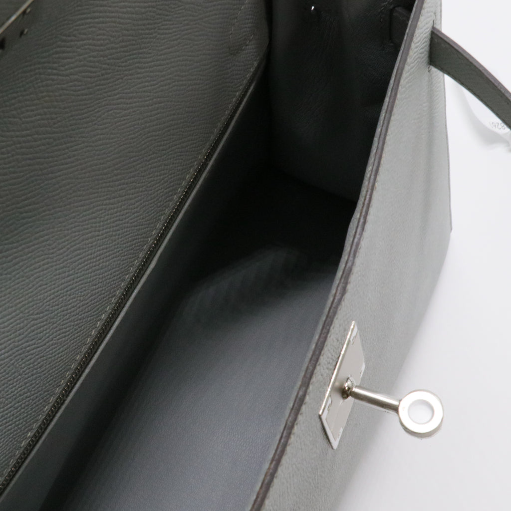 Kelly Sellier 32 Epsom Leather Palladium Hardware 8U-Bleu Glacier