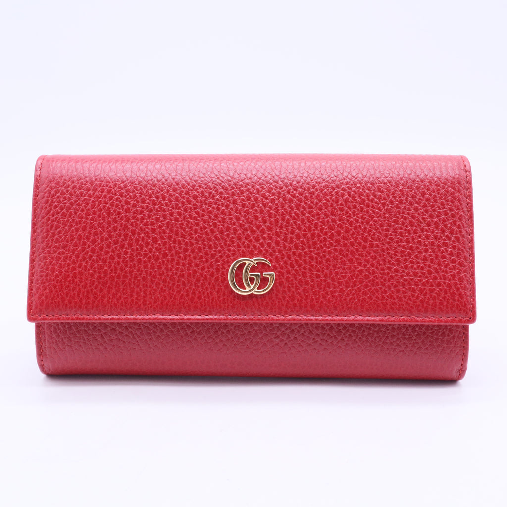 Red Leather GG Marmont Wallent w20157