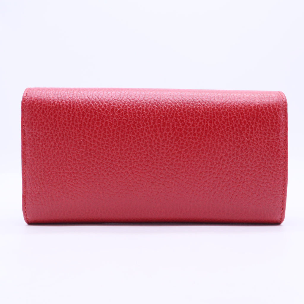 Red Leather GG Marmont Wallent w20157
