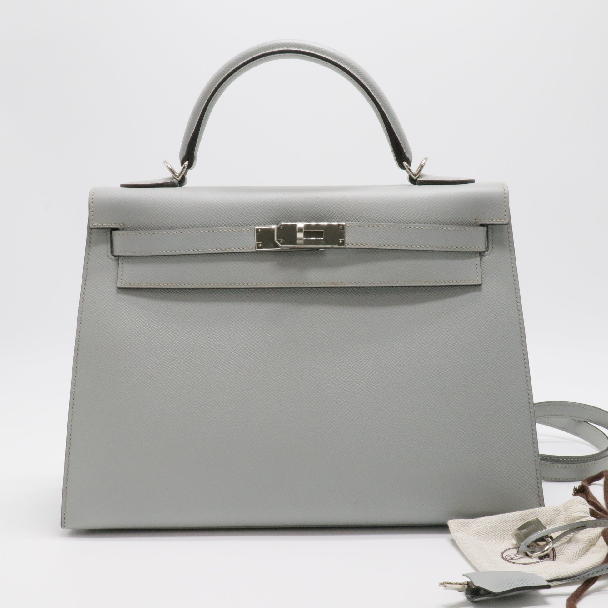Kelly Sellier 32 Epsom Leather Palladium Hardware 8U-Bleu Glacier