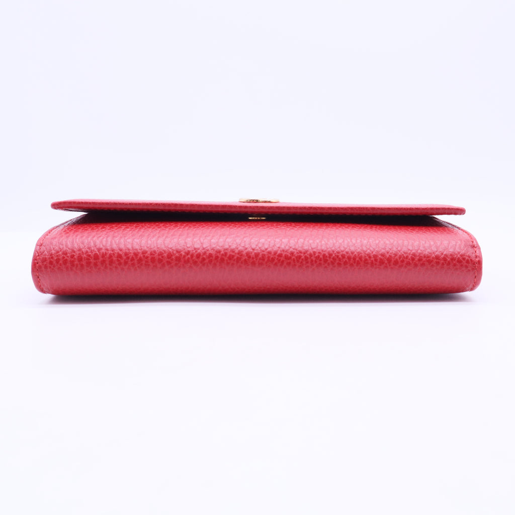 Red Leather GG Marmont Wallent w20157