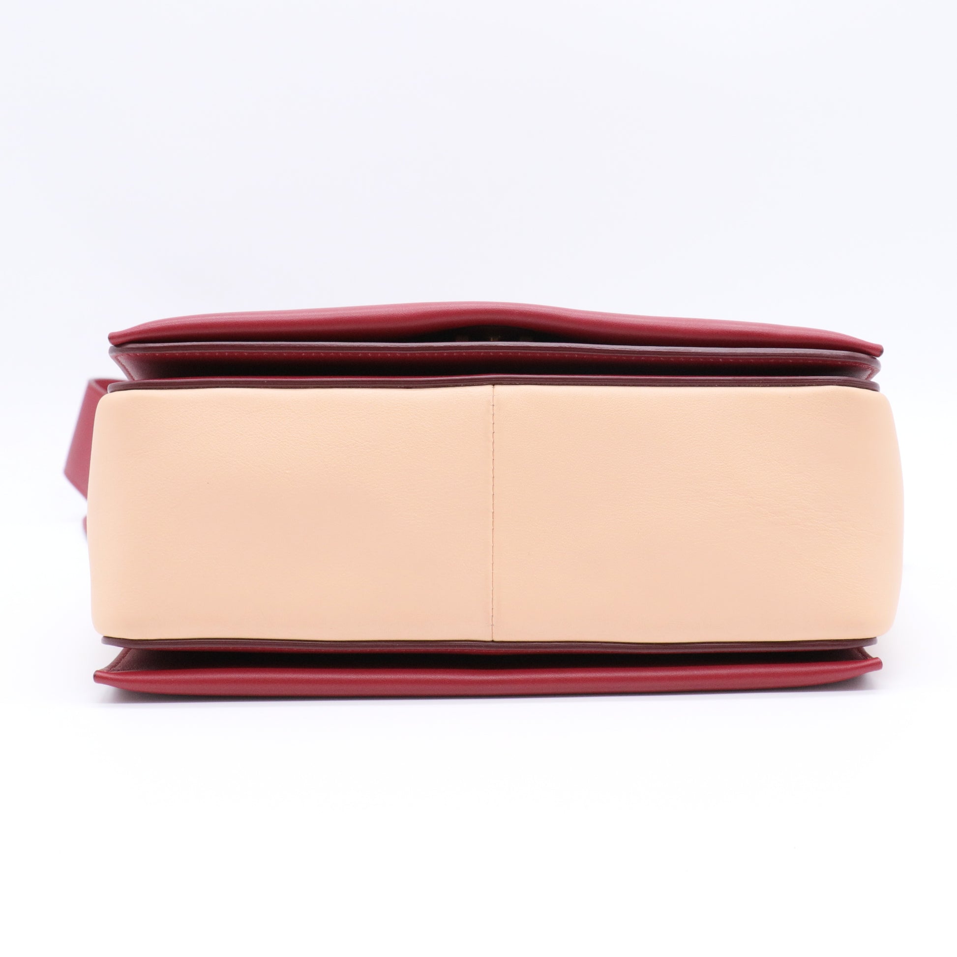 Shiny Smooth Calfskin Medium Frame Shoulder Bag Ruby Nude