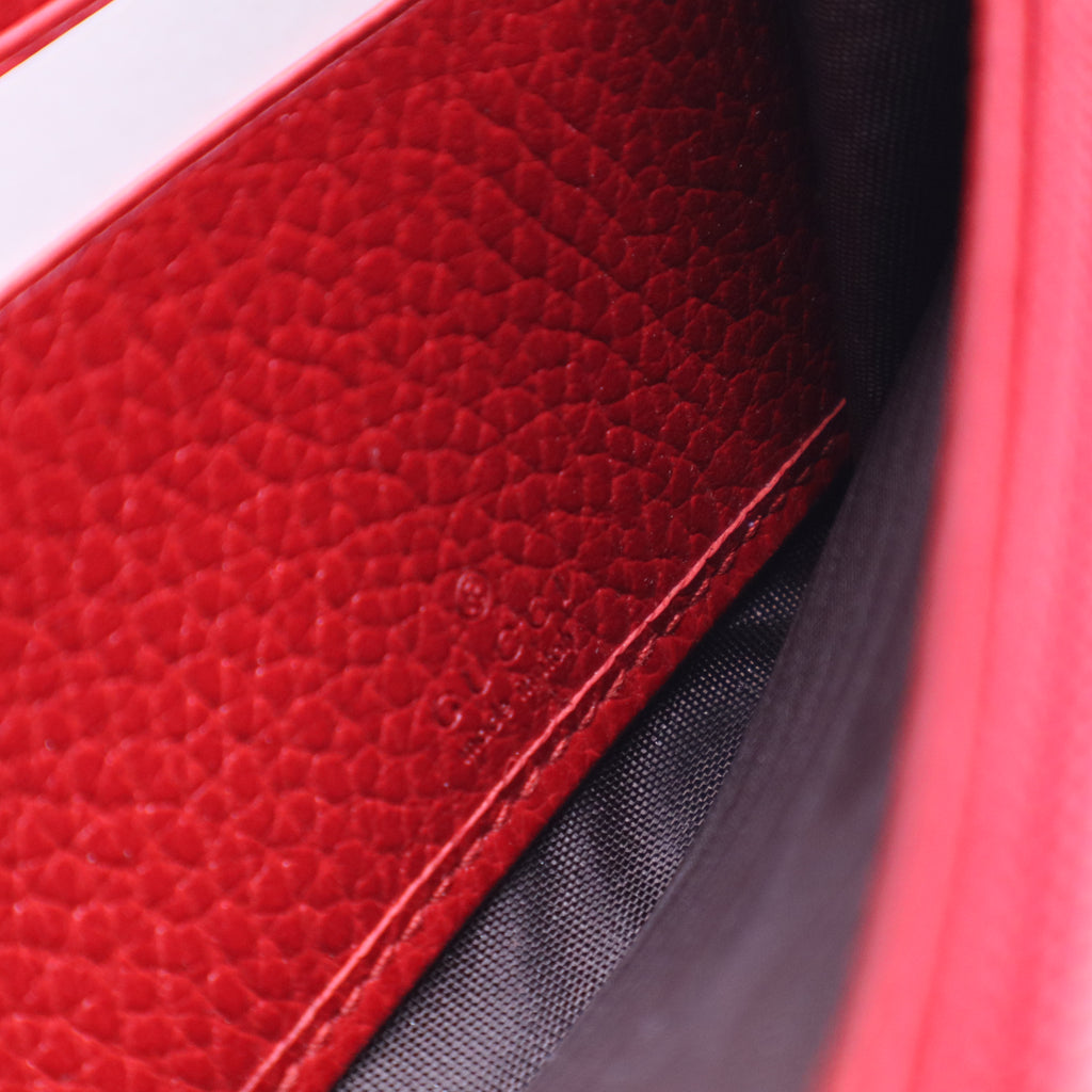 Red Leather GG Marmont Wallent w20157