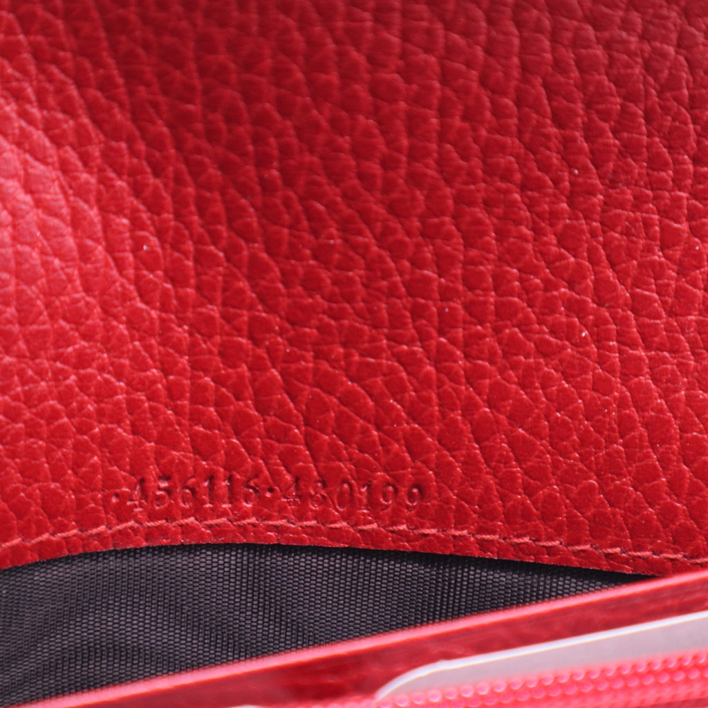 Red Leather GG Marmont Wallent w20157
